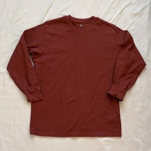 UNIQLO Rust Long Sleeve Cotton T‑Shirt Size XXL